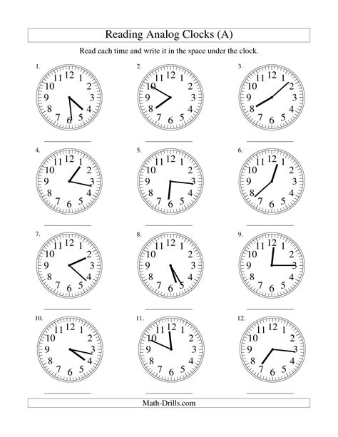 Fill In The Blank Clock Worksheets Printable Worksheets
