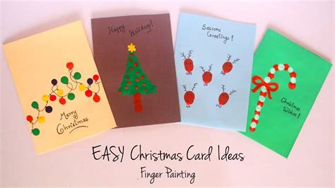 Diy Christmas Card Ideas Easy Finger Painting Handmade Greeting