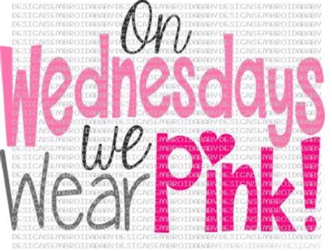 On Wednesdays We Wear Pink Svg Dxf Eps And Png By Hoopmamasvg