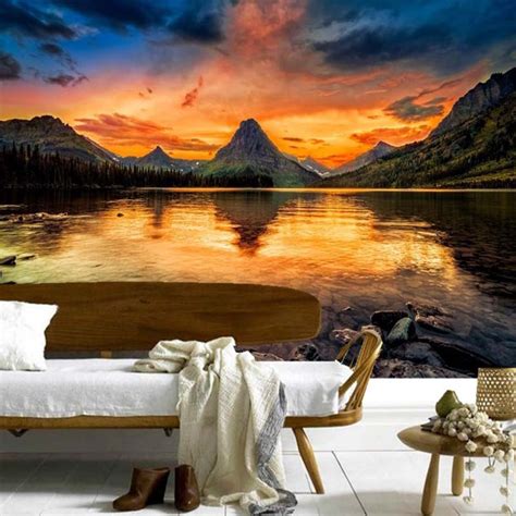 Custom Any Size 3d Mural Wallpaper Mountains Sunrises And Sunsets