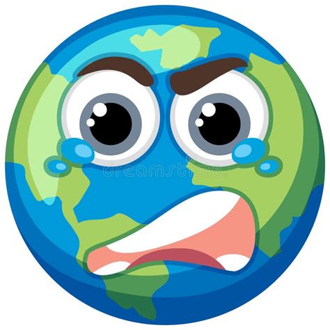 A Crying Earth Cartoon Stock Vector Illustration Of Environment
