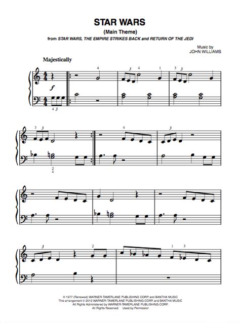 Star Wars Main Theme Piano Sheet Music Pdf Easy Piano Sheet Music