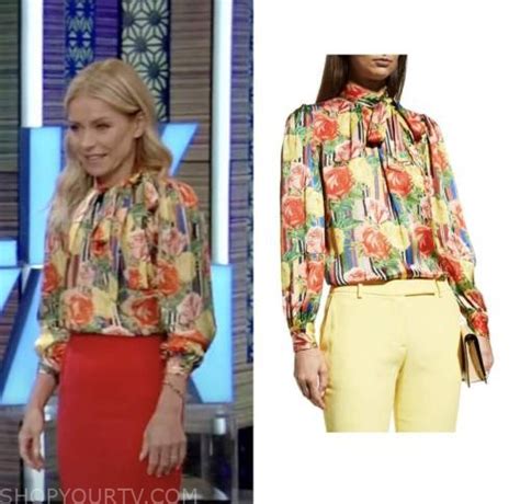 Live With Kelly And Ryan October 2022 Kelly Ripas Floral Tie Neck