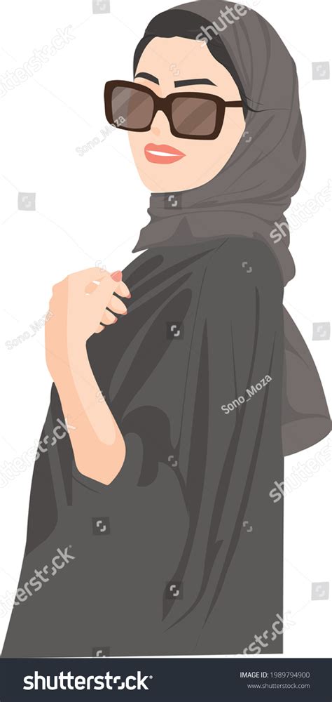 Modern Emirati Woman Emirati Woman Illustration Stock Vector Royalty