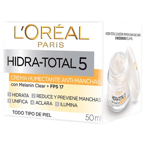 Crema Hidra Total 5 Aclarante FPS17 para Todo Tipo de Piel L Oréal