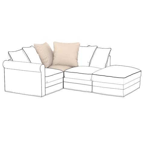 Chic extra replacement covers for the ikea gronlid sofa series. IKEA GRONLID corner element cover - Soferia | Covers for ...