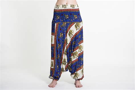 Elephant Bliss 2 In 1 Jumpsuit Elephant Pants In Blue Harem Pants