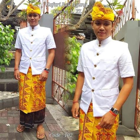 Jual Busana Adat Bali Pria Kemeja Safari Pakaian Adat Bali Pria Shopee Indonesia