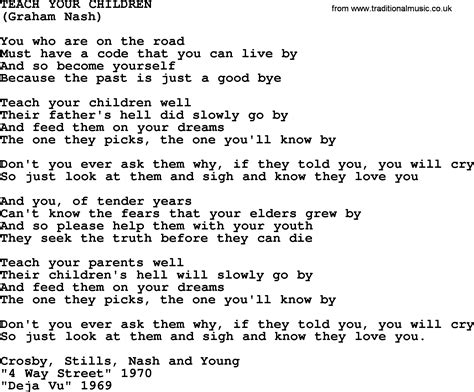 Teach Your Children By The Byrds Lyrics With Pdf