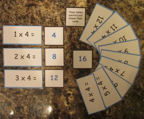 Times Tables Question And Answer Flash Cards 2 12 X Tables 10cm X