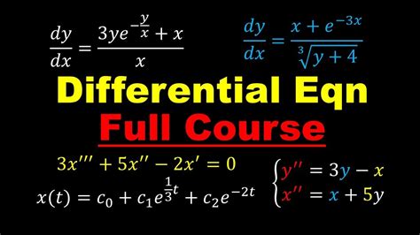 Differential Equations Full Review Course Online Crash Course Youtube