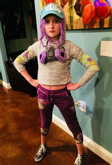 Fortnite Teknique Halloween Costume Halloween Girl Girl Purple Wig