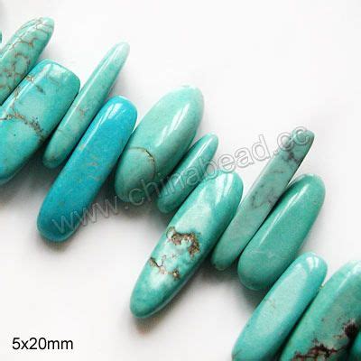 Gemstone Beads Magnesite Chips Turquoise Blue Approx X Mm Hole