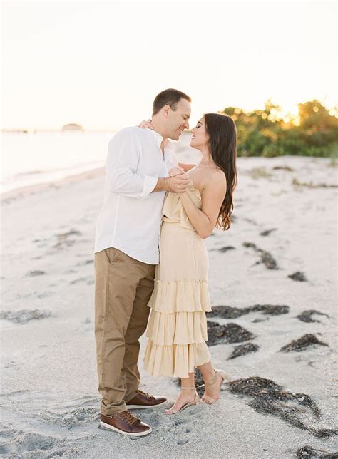 Beach Engagement Session Outfit And Pose Ideas This Session At Fort De Soto Near Saint Pete
