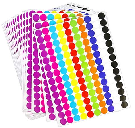 Colored Round Dot Stickers 34 Inch Round Color Coding Circle Etsy