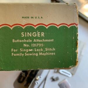 Vintage Singer Buttonhole Attachment With Original Box