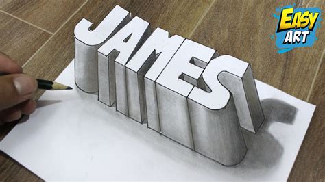Como Dibujar Nombres 3d James 3d 🔴 How To Draw Names 3d 3d