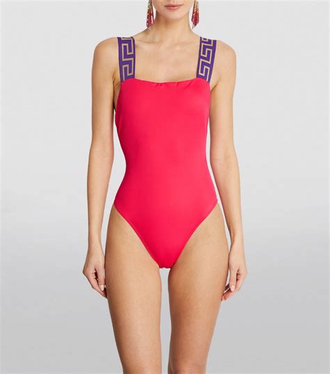 womens versace pink greca swimsuit harrods {countrycode}