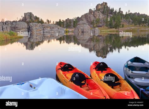 Sylvan Lake Custer State Park Black Hills South Dakota Usa Stock