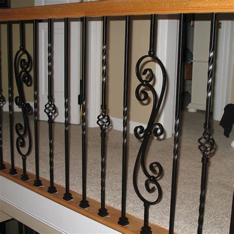 Wm Coffman 44 In X 05 In Satin Black Wrought Iron Pin Top Stair