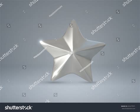 Silver Star Vector Realistic 3d Illustration Stock Vector Royalty Free