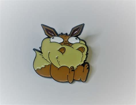 Pokemon Eevee Goofy Soft Enamel Pin Etsy