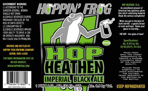 Hoppin Frog Hop Heathen Imperial Black Ale Beer Street Journal