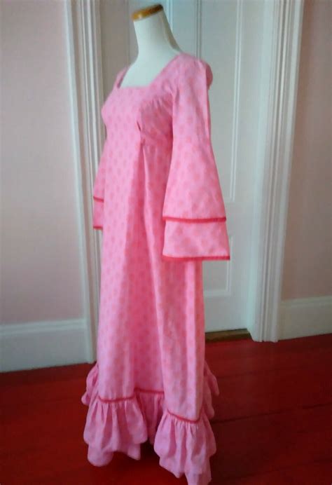 Laura Ashley Vintage 60s Prairie Dress Pink Floral Wa Gem
