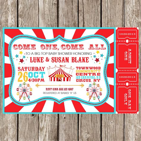 Vintage Circus Carnival Invitation Baby By Littlemsshutterbug 1000