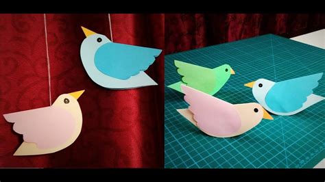 How To Make A Moving Paper Bird Quickcrafter Paper Birds Diy Wall