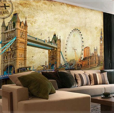 Custom Any Size 3d Wall Mural Stereoscopic Wallpapervintage Retro