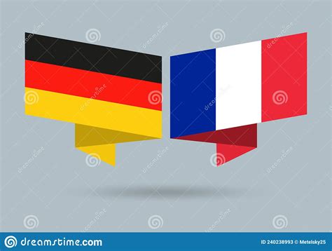 Germany And France Flags French And German National Symbols Vector