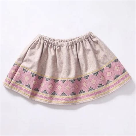 Candydoll 2017 Springautumn Girls Skirts Kids Embroidered Wool Skirt