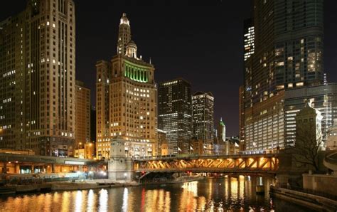 Chicago River Night Wallpapers