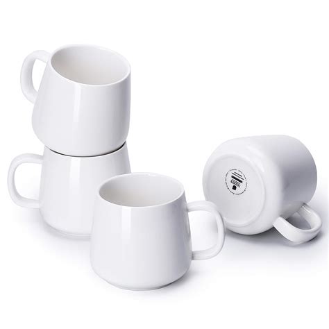 Buy Porcelain Coffee Mugs Set Of 4 12 Ounce Cups With Handle For Hot Or