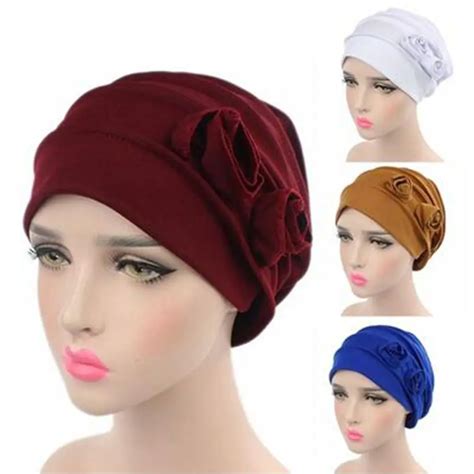 New Fashion Retro Women Hats Two Flower Beanies Hats Turban Hats Hair