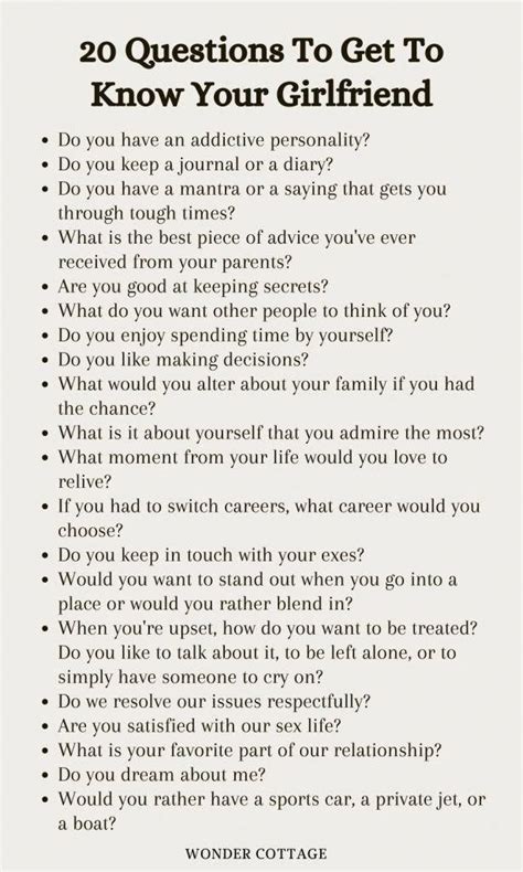 Questions To Ask Your Girlfriend Wonder Cottage Artofit