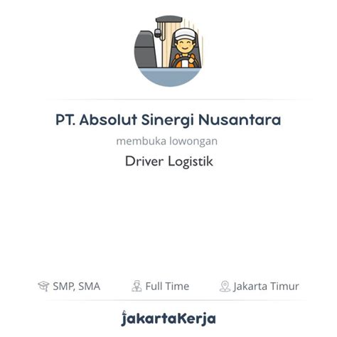 Pt intan utama logistik memiliki cabang aktif di seluruh indonesia dan telah mengembangkan hubungan bisnis dengan maskapai besar dan perusahaan pengiriman di indonesia. Lowongan Kerja Driver Logistik di PT. Absolut Sinergi ...
