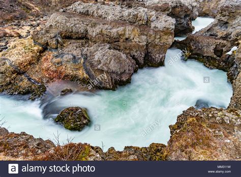 Barnafoss Waterfall West Iceland Stockfotos Und Bilder Kaufen Alamy