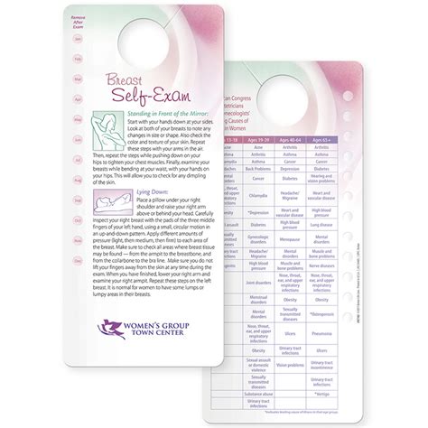Breast Self Exam And Health Chart Show Your Logo