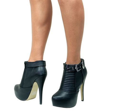 Ladies Womens Stiletto High Heel Ankle Boots Platform Booties Court