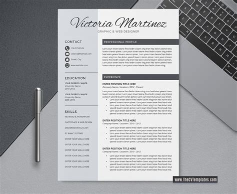 Its purpose is to outline your credentials for an academic or industry simply state why you are applying, why you are interested in the position/school, and your relevant background. Professional CV Template for Word, Cover Letter, Modern ...