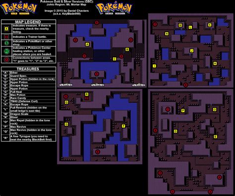 Pokemon Gold Version Mt Mortar Map Map For Game Boy Color By