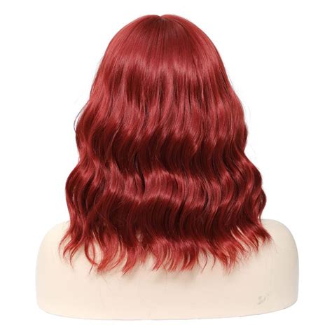 Curly Red Wig Hot Short Wavy Bob Red Wigs For Women 12 Inch Shoulder Length Red Wig With Air