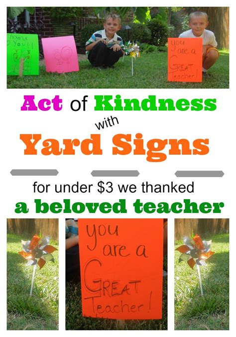 Pennies Of Time Act Of Kindness Thank A Teacher With Yard Signs For