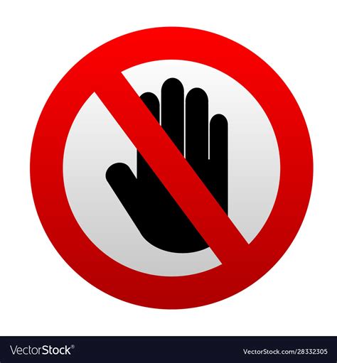 Stop Hand Forbidden Sign Royalty Free Vector Image