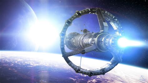 Space Ship Between Planetary Journey Through Space 4k Ultra Hd