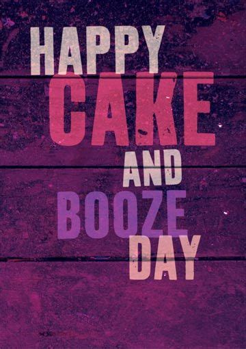 Happy Cake And Booze Birthday Card Word Up Birthday Humor