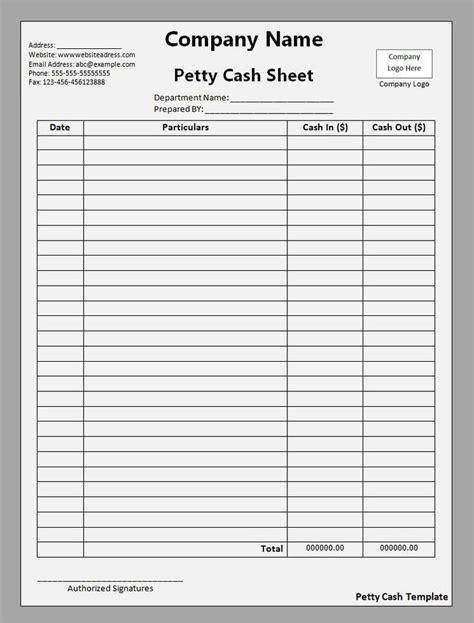 Petty Cash Expense Report Template Professional Templates