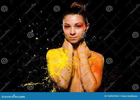 Woman Covers Her Breasts Hands Stock Photos Free Royalty Free Stock